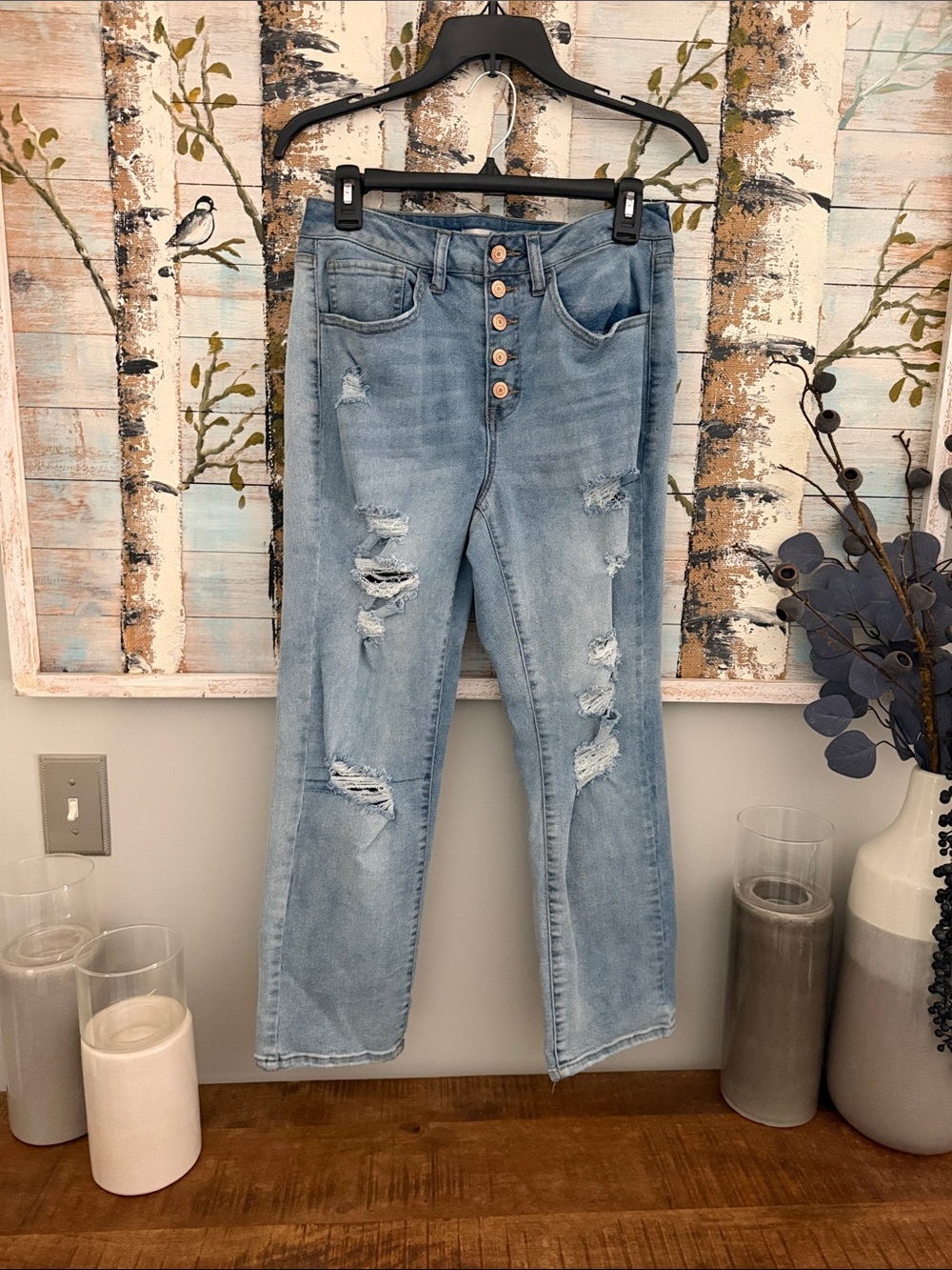 SO Light Blue Distressed Boyfriend Jeans